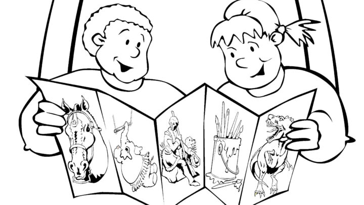 coloring page of St. Louis kids