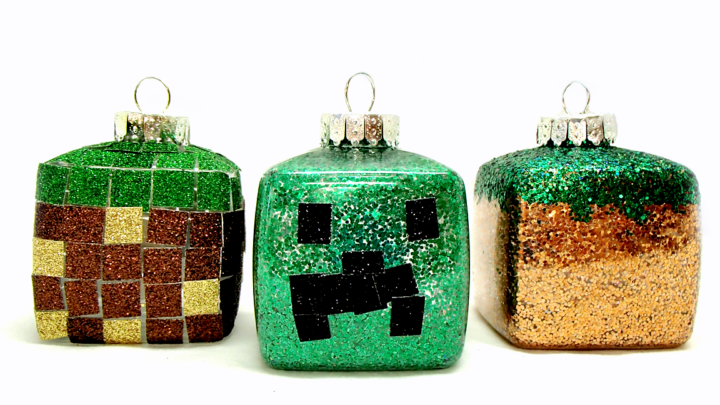 cube shaped Minecraft ornaments