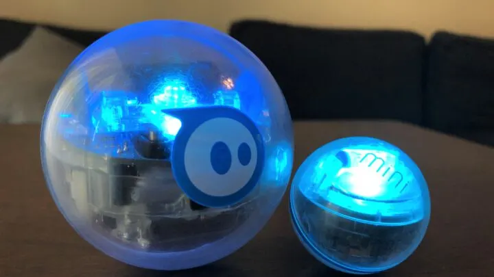 sphero robotic balls with blue lights